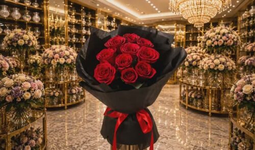წითელი ვარდების პატარა კომპოზიცია Crimson Mini წითელი ვარდების პატარა კომპოზიცია Crimson Mini