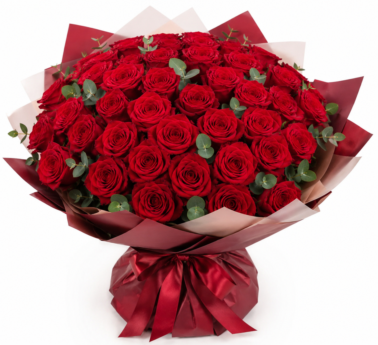 Love & Romance ყვავილების კოლექცია – წითელი ვარდების რომანტიკული თაიგული | Flowers Delux
